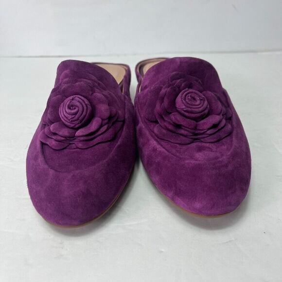 Taryn Rose Shoe Women 6.5B Blythe Mules Silky Violet Suede Leather - Picture 4 of 12